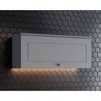 Armário Aéreo p/ Cozinha Americana 1 Porta Basculante 80cm Cinza - Henn