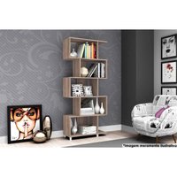 Estante Livreiro de Escritório ESM209 c/ 5 Nichos Rustico - Movelbento