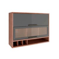 Armário Aéreo Cozinha Modulado  Marsala Reflecta c/ 2 Portas Castanho/Chumbo - Ronipa