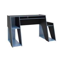 Mesa Computador Gamer Kyoto Preto/Azul - Politorno