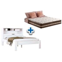 Colchão Casal Classic + Cama Invicta Branco
