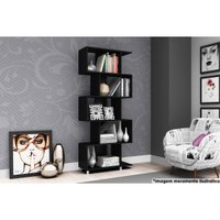 Estante Livreiro de Escritório ESM209 c/ 5 Nichos Preto - Movelbento