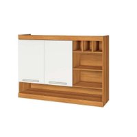 Armário Aéreo Cozinha Modulado  Burguesa 2 Portas c/ Adega Freijó/Branco - Nesher