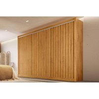 Guarda Roupa Casal York c/6 Gavetas e 3 Portas de Correr Ripada Peroba - Europa