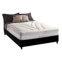 Cama Box Casal: Colchão Molas Herval Maxspring American + Base CRC Suede Black(138x188)