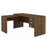Mesa de Escritório ME4106 c/ 3 Gavetas Nogal - Tecno Mobili