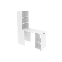 Mesa Multiuso Escritório Retrátil ME4171 c/ 5 Nichos Branco - Tecno Mobili