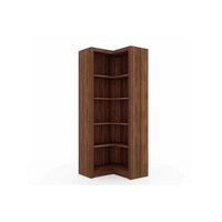 Estante Livreiro Casal ME4132 de Canto c/ 4 Prateleiras Nogal - Tecno Mobili