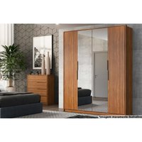 Guarda Roupa 4 Portas e 3 Gavetas c/ 2 Espelhos Attore Amêndola Touch - Demóbile