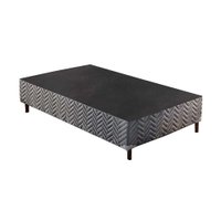 Cama Box Base Solteiro Sommier Rústico Bordado Gray (88x188x30) - Paropas