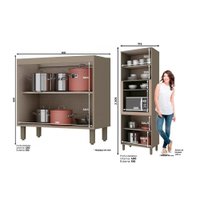 Cozinha Modulada Henn Connect 19 Peças (5Armários+5 Balcões+1Paneleiro+8Complementos) C19P02 Duna/Cristal-Henn
