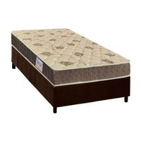 Cama Box Solteiro: Colchão Anatômico Orthoflex D33/EP Matera + Base CRC Suede Brown(88x188)