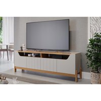 Home para TV Moema até 70 Polegadas c/ 4 Portas e 2 Nichos Off White/Nature - Permóbili