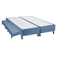 Cama Box Base c/Auxiliar Universal King Poli Tecido Blue (193x203x27) - Castor