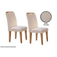 Kit 2 Cadeiras Sala Jantar Athenas  2 Un Imbuia/Linho Bege - Rufato