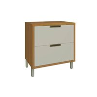 Balcão de Cozinha Modulado  Imperatriz 1 Porta e 1 Gaveta c/ Tampo Freijo/Off White - Nesher