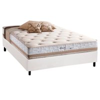 Cama Box Casal: Colchão Molas Herval Maxspring Spain + Base CRC Courano White(138x188)