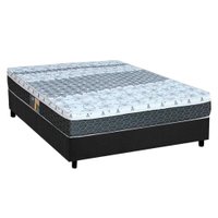 Cama Box Casal: Colchão Molas Bonnel Castor System Class + Base CRC Suede Gray(138x188)