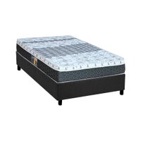 Cama Box Solteiro: Colchão Molas Bonnel Castor System Class + Base CRC Suede Gray(88x188)