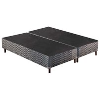 Cama Box Base Queen Sommier Rústico Bordado Gray (158x198x30) - Paropas