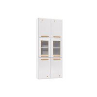 Torre Quente de Cozinha Paneleiro Diamante Aço 6 Portas c/2Vidro 70cm Branco - Telasul