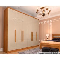 Guarda Roupa 6 Portas Veneza c/ e 4 Gavetas Cinamomo/Off White - Tcil Móveis