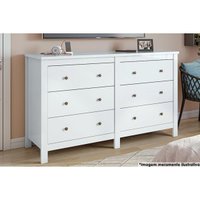 Cômoda Infantil Horizontal Maggiore c/ 6 Gavetas Branco - Lopas