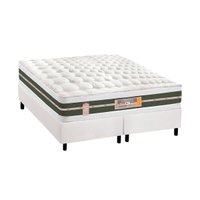 Cama Box King: Colchão Molas Bonnel Castor Silver Star Air + Base CRC Courano White(193x203)
