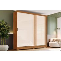 Guarda Roupas 2 Portas de Correr e 3 Gavetas c/ Pés Briz B352 Nature/Off White - Henn
