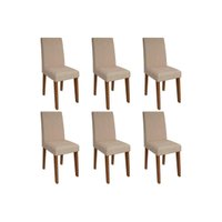 Cadeira Sala de Jantar Milena Kit 6 Un Savana/Suede Bege - Cimol
