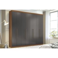 Guarda Roupa 8 Portas e 4 Gavetas Master Vip 8.4 Jatoba/Grafitte - Santos Andirá