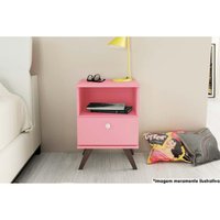 Mesa de Cabeceira Solteiro RT3019 c/ 1 Gaveta Rosa - Movelbento