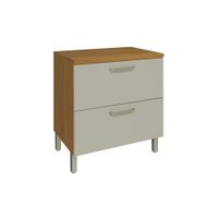 Balcão de Cozinha Modulado  Princesa 1 Porta e 1 Gaveta c/ Tampo Freijo/Off White - Nesher