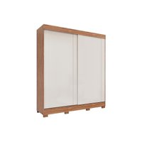 Guarda Roupa Casal 2 Portas de Correr e 3 Gavetas c/ Pés Ilhéus Cinamomo/Off White - Panan