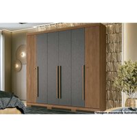Guarda Roupa 6 Portas e 4 Gavetas c/ Pés Buriti Jatoba/Grafitte - Santos Andirá