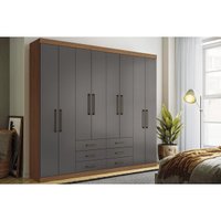 Guarda Roupa 8 Portas e 6 Gavetas Master 8.6 Jatoba/Grafitte - Santos Andirá