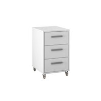 Mesa Cabeceira MSM 450 c/ 3 Gavetas Branco - Movelbento