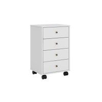 Mesa Cabeceira Infantil Presence c/ 4 Gavetas Branco - Demóbile