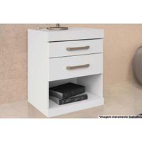 Mesa de Cabeceira Solteiro Plus c/ 2 Gavetas Branco - Santos Andirá