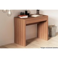 Escrivaninha p/ Escritório ME4107 c/ 1 Gaveta Amêndoa - Tecno Mobili