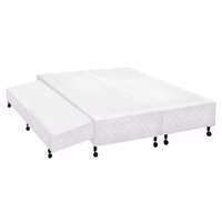 Cama Box Base c/Auxiliar Universal King Poli Tecido White (193x203x27) - Castor