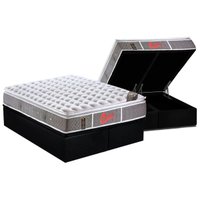Cama Box Baú King: Colchão Molas Castor Pocket Light Stress Oxygen New One Face + Base CRC Courano Black(193x203)
