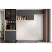 Kit de Cozinha Completa 3 Peças Firenze (2 Aéreos+1Paneleiro) CP07 Avena/Grafito - Demóbile