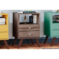Mesa de Cabeceira Solteiro RT3103 c/ 2 Gavetas Rustico - Movelbento