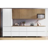 Cozinha Modulada Completa Rainha Gourmet 7 Peças C7P01 Branca/Nature - Nesher