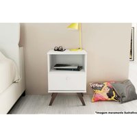 Mesa Cabeceira Casal RT3019 c/ 1 Gaveta Branco - Movelbento