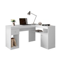 Escrivaninha p/ Escritório Nilo c/ 1 Porta e 1 Gaveta Branco - Caemmun