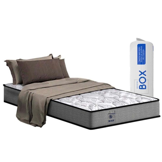 Colchão Solteiro Espuma D28 a Vácuo de Night and Day Gray Bed In Bag 020 (88x188x20) - Probel