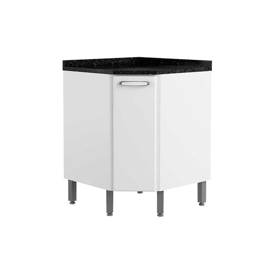 Módulo Cozinha Bertolini Evidence Balcão Canto Oblo  7115 1 Porta c/Tampo Branco