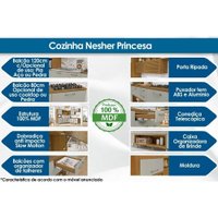 Kit de Cozinha Modulada 4 Peças Princesa  (2 Balcões + Aéreo + Paneleiro) C4P15 Freijo/Grafite - Nesher